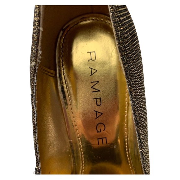 Rampage women's black and gold peep toe heels, 7.5 - Picture 7 of 13